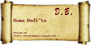 Doma Beáta névjegykártya